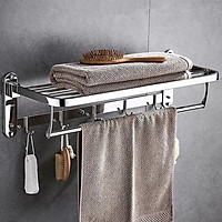 Giá treo khăn - Vắt Khăn tắm, Giá treo khăn tắm inox 304 BLUHA Đa năng 2 tầng, có móc treo quần áo Cao Cấp