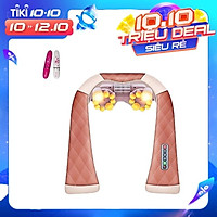 Đai Massage Thư Giãn Đa Năng 16 Đầu Massage Cho Cổ Vai Gáy Có Chức Năng Nhiệt Giúp Tăng Cường Lưu Thông Máu, Tính Năng Tiết Kiệm Điện - Tặng kèm máy massage cầm tay Mini - Hàng nhập khẩu