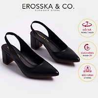 Giày cao gót Erosska thời trang mũi nhọn phối dây hở gót cao 5cm EH015