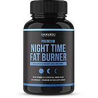 Havasu Nutrition Premium Night Time Weight Loss Pills with Vitamin D, Green Coffee Bean Extract, White Kidney Bean Extract, L-Tryptophan, Melatonin- Non Habit Forming PM Fat Burner, 60 Capsules