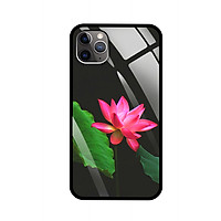Ốp Lưng Cho Điện Thoại IPHONE 11 PRO MAX - Mặt Lưng Kính Cường Lực - 7819 LOTUS06 - Hàng Chính Hãng