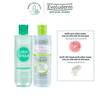 Bộ Nước tẩy trang Evoluderm 250ml và Nước hoa hồng Evoluderm 250ml cho da hỗn hợp và dầu mụn