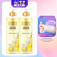 Combo 2 chai Sữa tắm nước hoa dưỡng ẩm sáng da Cindy Bloom Romantic Muse mùi hương quyến rũ lãng mạn 640g