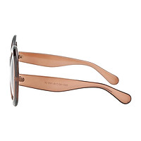 Futuristic Oversize Round Sunglasses Black frame Gray lens