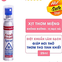 Xịt thơm miệng Dentiplus Fresh Breath Spray KHÔNG ĐƯỜNG