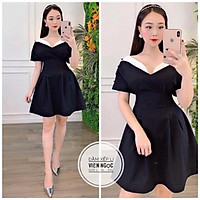 bigsize 60-90KG Đầm xếp li viền n g ọ c vmart hàng Quảng Châu cao cấp chiết eo giấu bụng