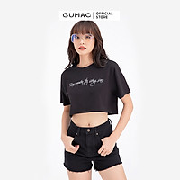 Áo crop-top thêu chữ GUMAC ATB651