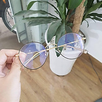 Gọng kính cận nam nữ tròn vintage nhỏ càng kim loại thanh mảnh dễ thương Lani 72325