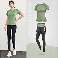 Bộ Đồ Tập Gym Nữ Trẻ Trung 2 Món - Set Quần Áo Tập GYM YOGA Nữ