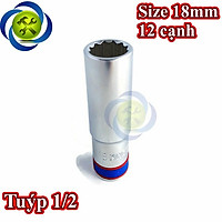 Tuýp 18mm 1/2 Kingtony 423018M loại dài 12 cạnh màu trắng