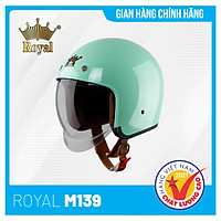 Nón bảo hiểm Royal M139 Kính Âm Trơn Sành Điệu, Trẻ Trung, Thời Thượng - Xanh Ngọc Bóng - Size L