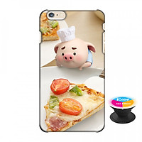 Ốp lưng nhựa dẻo dành cho iPhone 6S Plus in hình Heo Con Ăn Pizza - Tặng Popsocket in logo iCase - Hàng Chính Hãng