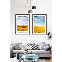 Bộ 2 - Tranh treo tường - Trang trí phòng khách Hiện đại/Gỗ MDF Hàn Quốc chống ẩm mốc, mối mọt TD17