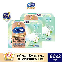 Bộ 2 Hộp Silcot Bông Trang Điểm (bông tẩy trang) Nhật Bản Cao Cấp (66 Miếng/Hộp)