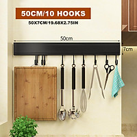 6/8/10 Hooks Aluminum Wall Mounted Rack Coat Hat Cloth Hanger Umbrella Movable