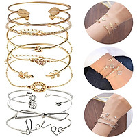 Set 4 lắc tay mạ vàng dành cho nữ sang trọng thời trang