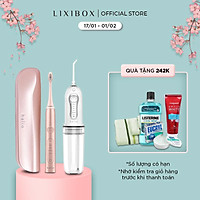 Combo Máy tăm nước cầm tay Halio Professional Cordless Oral Irrigator và Bàn chải đánh răng điện Sonic Whitening Toothbrush - Rose Gold