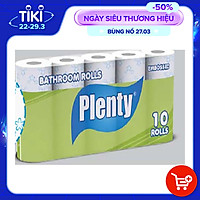 Combo 10 cuộn Giấy vệ sinh PLENTY, 2 Lớp, 215 Tờ/cuộn