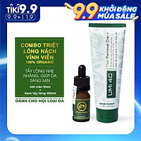 Combo triệt lông Nách vĩnh viễn tại nhà gồm Kem tẩy lông UMI 4C 100ml và Mỡ trăn U Minh Hạ 10ml an toàn tiết kiệm tại nhà