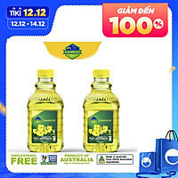 Combo 2 chai dầu ăn Kankoo hạt cải nguyên chất 1L nhập khẩu chuẩn Úc