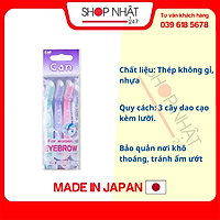 Set 3 dao cạo lông mày CAN KAI nội địa Nhật Bản