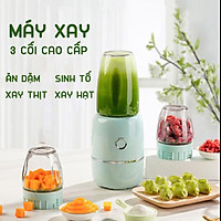 Máy xay 3 cối thuỷ tinh đa năng xay đồ ăn dặm, xay thịt, xay tỏi ớt, xay hạt nội địa