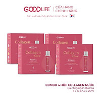 Combo 4 hộp nước uống GOODLIFE COLLAGEN GLOW 3000mg -kết hợp độc đáo Nano Curcumin (tinh bột nghệ) và Vitamin C (10 ống)