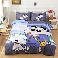 Bộ Chăn Ga Gối Cotton Magic Cậu Bé Shin