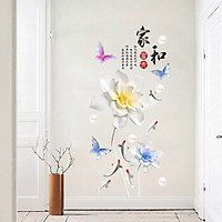 Decal dán tường hoa sen đá trắng GS9656