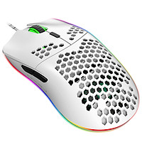 HXSJ J900 USB Wired Gaming Mouse RGB Gaming Mouse with Six Adjustable DPI Ergonomic Design for Desktop Laptop White