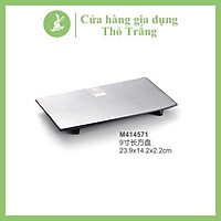 Dĩa Chữ Nhật Trơn Nhựa Melamine Cho Quán Nướng BBQ Hàn Quốc 24*14Cm M414571