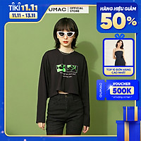 Áo thun croptop nữ in xanh GUMAC ATB198