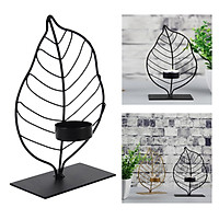 Leaf Candle Holder Candlestick Table Centerpiece Christmas Ornament Black