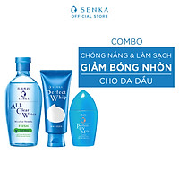 Combo Senka Làm Sạch Chống Nắng (Sữa Rửa Mặt Whip 120g + Nước tẩy trang Fresh 230ml + UV Milk 40ml)