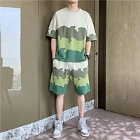 ( video ảnh thật)Đồ bộ cặp/ Đồ bộ thể thao loang màu unisex nam nữ chất thun lạnh thoáng hút mồ hôi thời trang teen hè, Đồ bộ cặp mặc nhà nam nữ thun lạnh in hoạ tiết hoạt hình thời trang hè