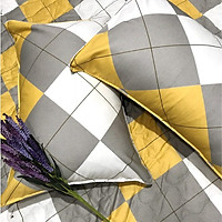 Drap Giường Ga Giường May Từ Vải Cotton Thắng Lợi Mẫu Mới Mát Mềm Mịn Đẹp Vượt Thời Gian - Mẫu Caro Vàng
