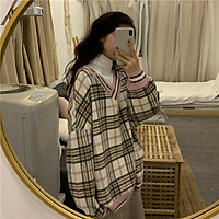 (Có sẵn) Áo len mùa thu Hàn Quốc áo kẻ sọc dài tay dáng rộng ulzzang