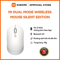 Chuột Không Dây Xiaomi Mi Dual Mode Wireless Mouse Silent Edition - Màu trắng - Hàng Chính Hãng