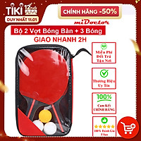 Bộ 2 Vợt Bóng Bàn Chính Hãng miDoctor + Túi Đựng Vợt Bóng Bàn + 3 Bóng