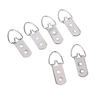 100 Pcs Sliver D Ring Double Hole Picture Photo Frame Hangers 1.96 x 0.55''