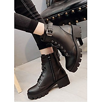 Boot nữ cổ ngắn đế thô 5cm hiện đại GBN25