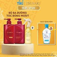 Bộ Ba Dưỡng Tóc Bóng Mượt Tsubaki Gội Xả (490ml/chai) + Xịt Dưỡng Tóc 220ml-95244