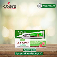 Kem giảm mụn mủ, mụn bọc, mụn đỏ và mụn trứng cá Acnevir Santafa xanh- Tuýp 10gr
