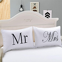 Simple MRS&MR Printing Couple Pillow Cases for Home Decoration Pillow Cover Pillowcases