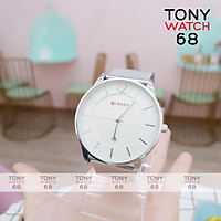 Đồng hồ nam Curren dây lụa mặt số vạch 40mm đơn giản thanh lịch chống nước chính hãng Tony Watch 68