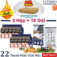 Combo 2 Hộp Thuốc Nhuộm Tóc LETMIMO màu Nâu Đen_2N, 22 thành phần thảo mộc, 10 gói + QUÀ TẶNG 1 khăn mặt bestke 48*28cm