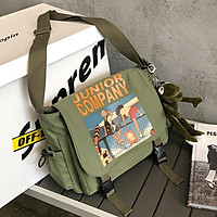 Túi Đeo Chéo Vải Canvas Junior Company Đi Học Thời Trang Hàn Quốc Chống Thấm Nước