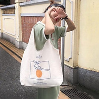 Túi Tote Đeo Vai Attitude, Túi Vải Canvas Đeo Vai Phong Cách Vintage, Túi Xách Nữ Mang Vibe Vintage Đi Chơi, Chụp Ảnh - OTV034 - Ope Store
