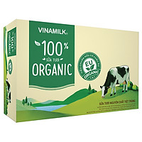 Thùng 48 Hộp Sữa Tươi Tiệt Trùng Vinamilk 100% Organic Nguyên chất (180ml)