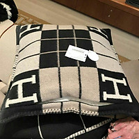 Simple Nordic Style H Pattern Fleece Knitted Jacquard Throw Pillow Cover